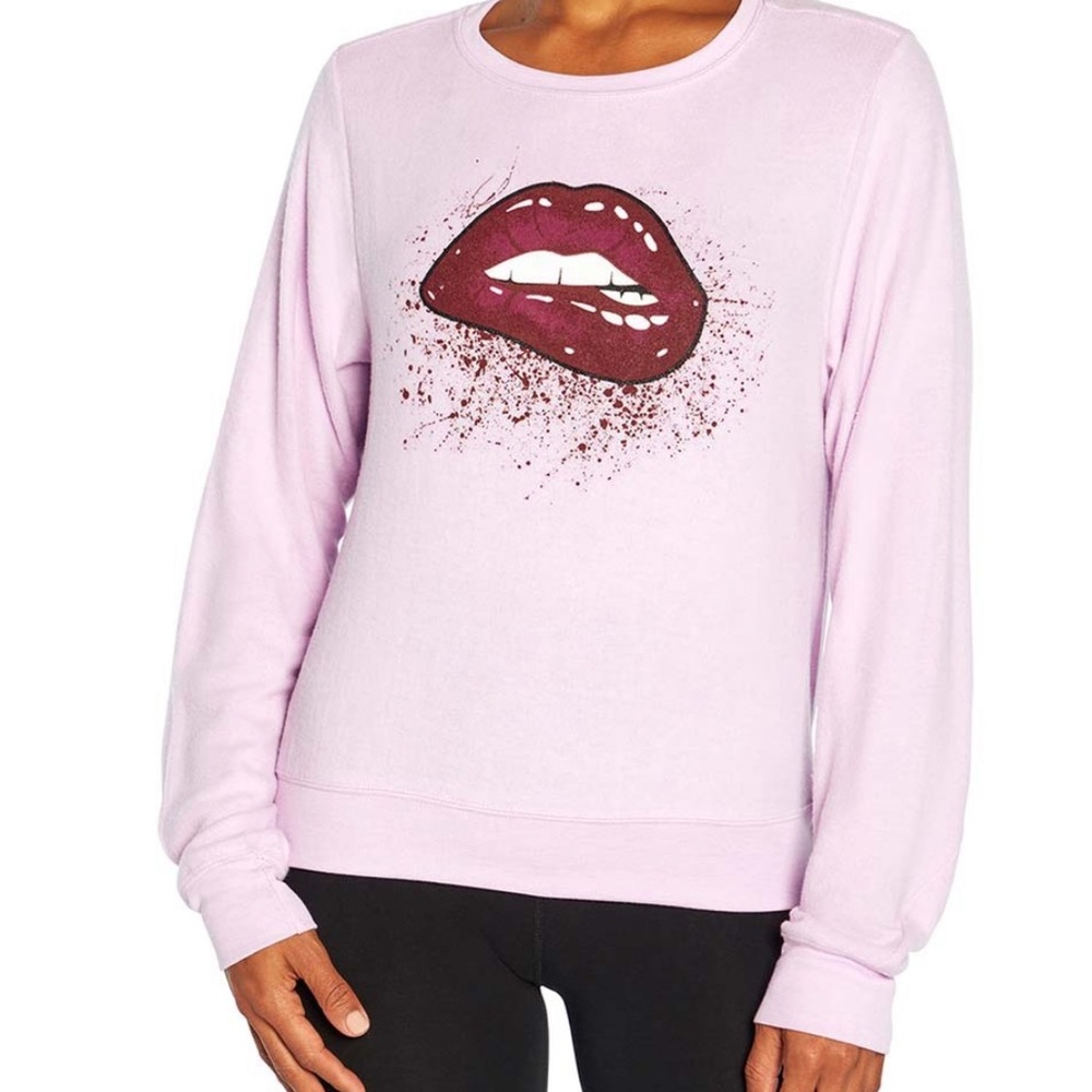 NEW IN PACKAGE- WILDFOX Pink & Red Lupine Confetti Lips Long-Sleeve Top
